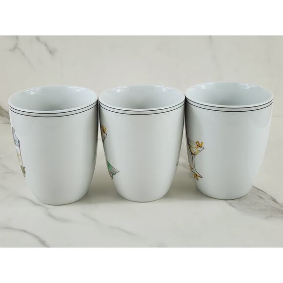 Boston Warehouse Coffee Mug Tea Cup 2003 Martini Design 4 1/4" Porcelain x5 - Picture 3 of 15